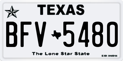 TX license plate BFV5480