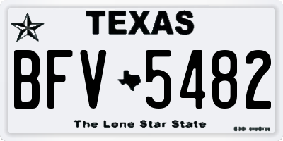 TX license plate BFV5482