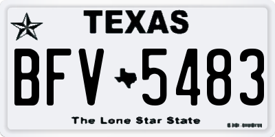 TX license plate BFV5483