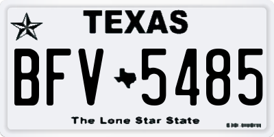 TX license plate BFV5485