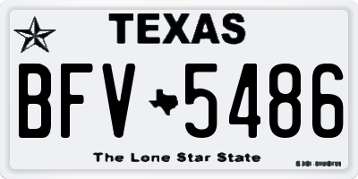 TX license plate BFV5486