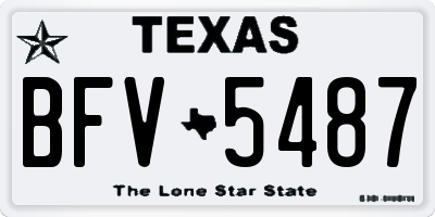 TX license plate BFV5487