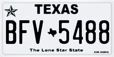 TX license plate BFV5488