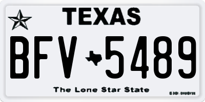 TX license plate BFV5489