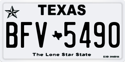 TX license plate BFV5490