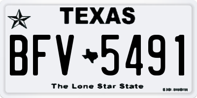 TX license plate BFV5491