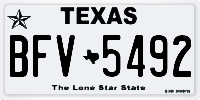 TX license plate BFV5492