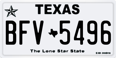TX license plate BFV5496