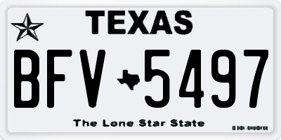 TX license plate BFV5497