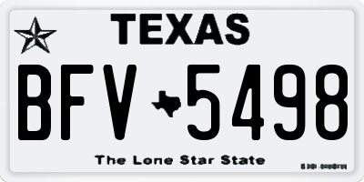 TX license plate BFV5498