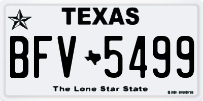TX license plate BFV5499