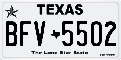 TX license plate BFV5502