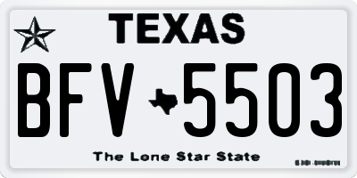 TX license plate BFV5503