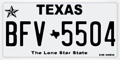 TX license plate BFV5504