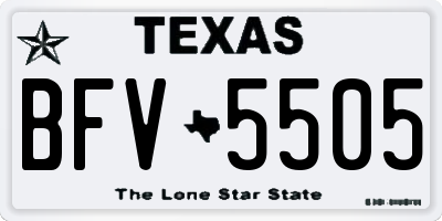 TX license plate BFV5505