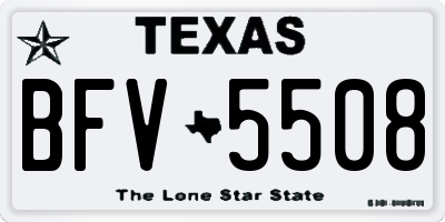 TX license plate BFV5508