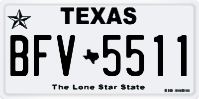 TX license plate BFV5511