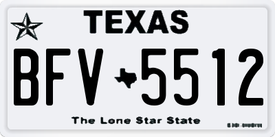 TX license plate BFV5512