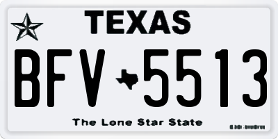 TX license plate BFV5513