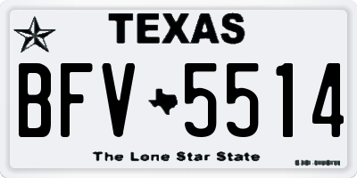 TX license plate BFV5514