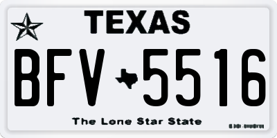 TX license plate BFV5516