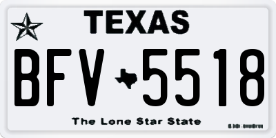 TX license plate BFV5518