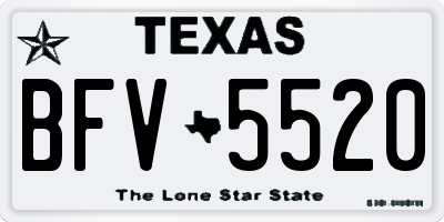 TX license plate BFV5520