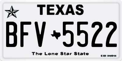 TX license plate BFV5522
