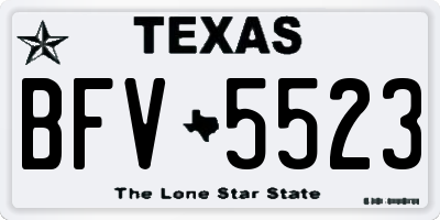 TX license plate BFV5523
