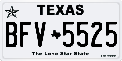 TX license plate BFV5525