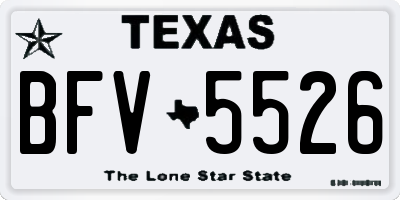 TX license plate BFV5526