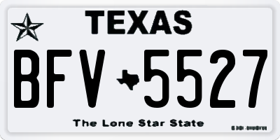 TX license plate BFV5527