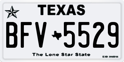 TX license plate BFV5529