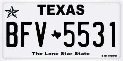 TX license plate BFV5531