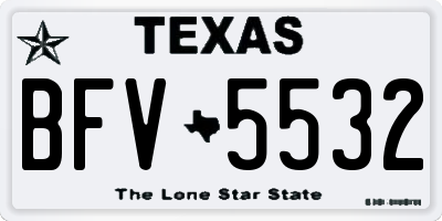 TX license plate BFV5532