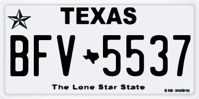TX license plate BFV5537
