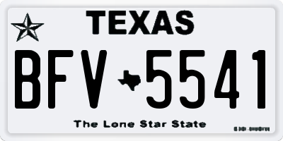 TX license plate BFV5541