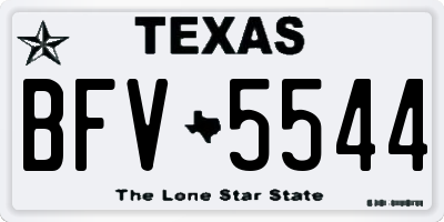 TX license plate BFV5544