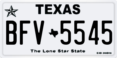 TX license plate BFV5545