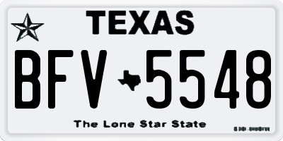 TX license plate BFV5548