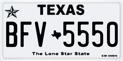TX license plate BFV5550