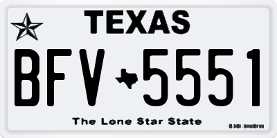 TX license plate BFV5551