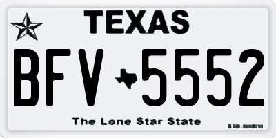 TX license plate BFV5552