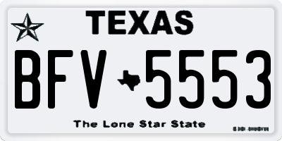 TX license plate BFV5553