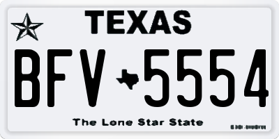 TX license plate BFV5554