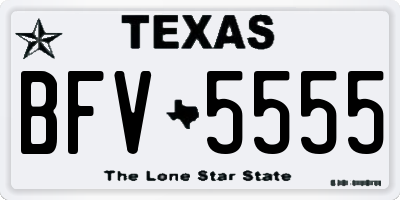 TX license plate BFV5555