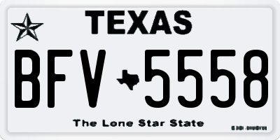 TX license plate BFV5558