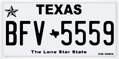 TX license plate BFV5559