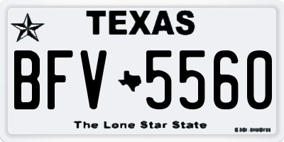 TX license plate BFV5560