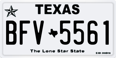 TX license plate BFV5561